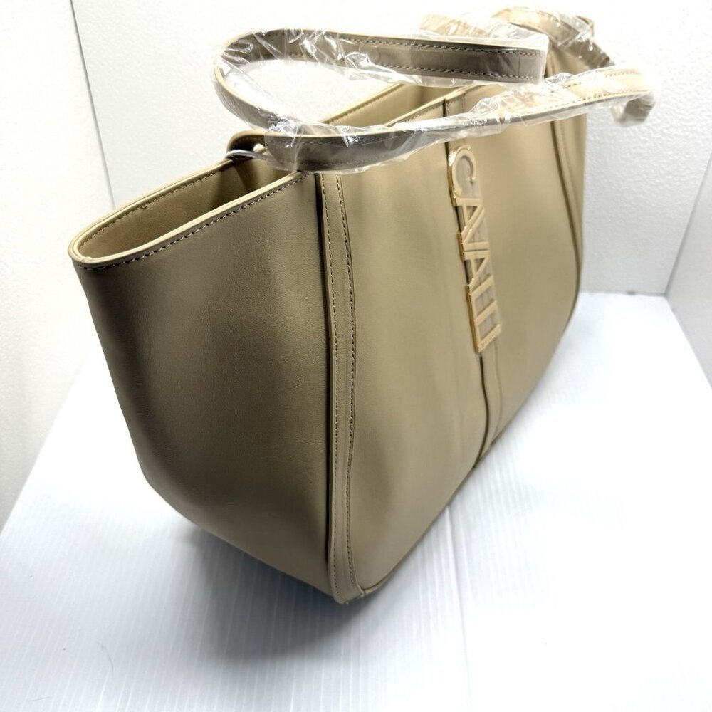 Cavalli Class Sandra Shopper Tote Almond Buff Logo Shoulder Bag Large Neutral - Picture 6 of 13